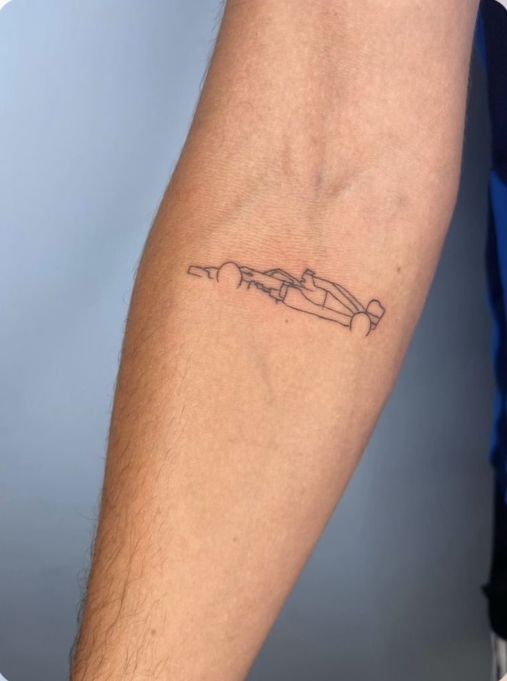 Sleek Racing Car Minimalist Tattoo