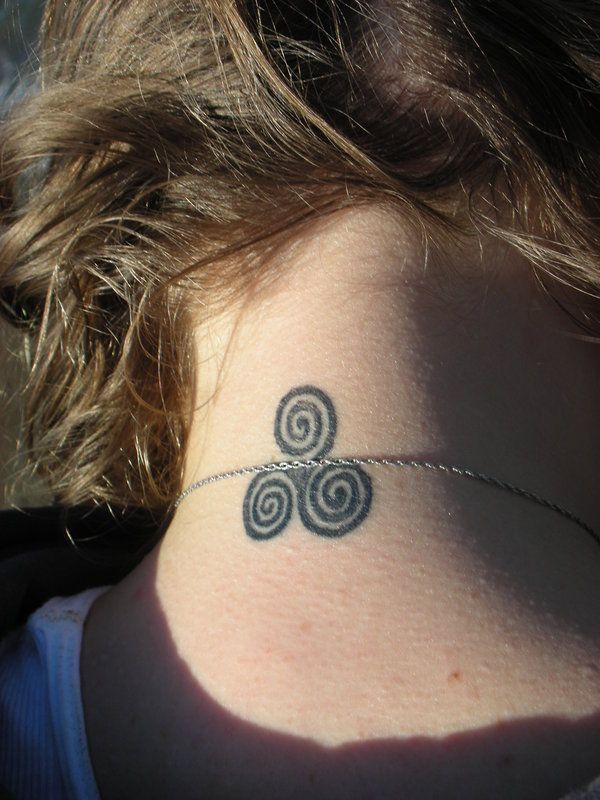 Elegant Spiral Neck Tattoo Design