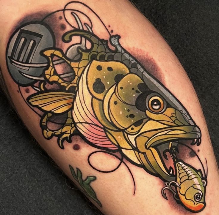 Vibrant Redfish Neo Traditional Tattoo