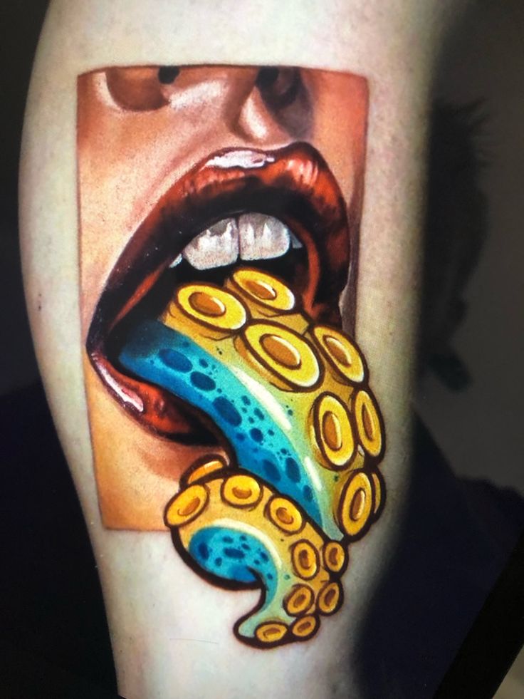 Vibrant Pop Art Octopus Tattoo