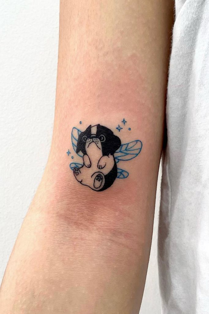 Playful Minimalist Dog Tattoo for Pet Lovers