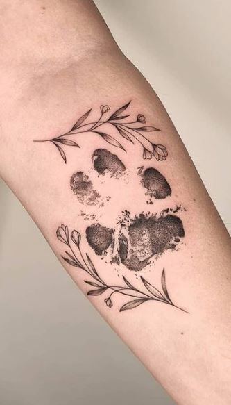 Elegant Paw Print Tattoo for Pet Lovers