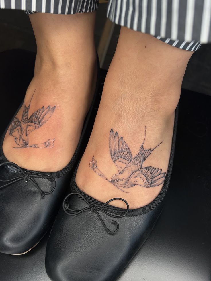 Delicate Bird Foot Tattoo Design