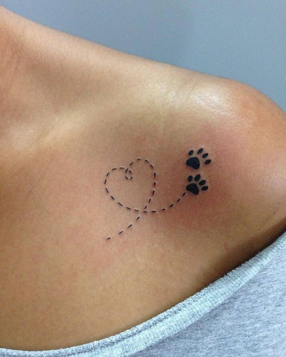 Heartfelt Paw Print Tattoo for Pet Lovers