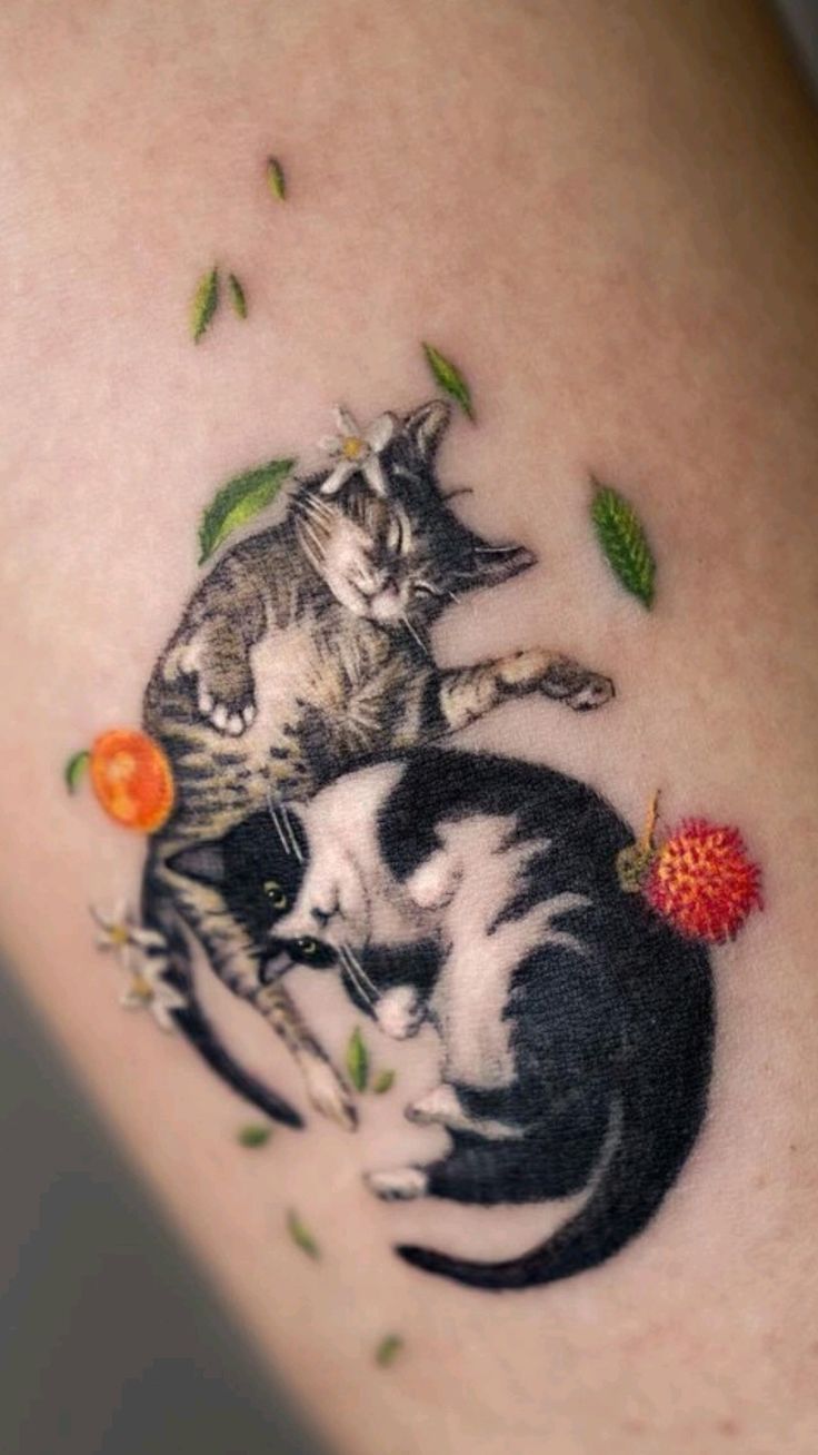 Adorable Cat Companions Tattoo