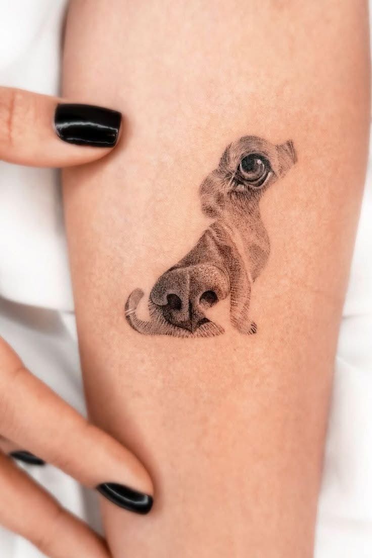 Lifelike Dog Tattoo for Animal Lovers