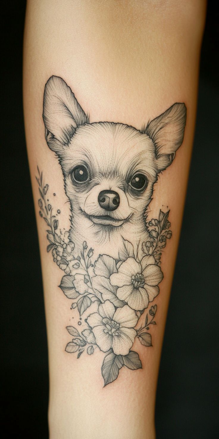 Charming Chihuahua Portrait Tattoo