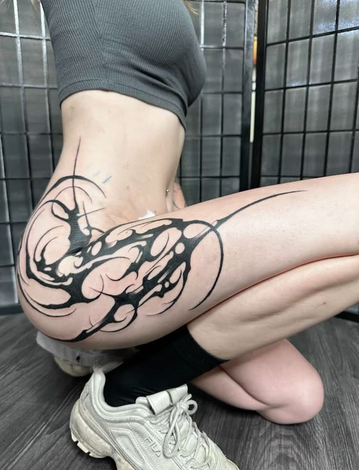 Bold Abstract Rib Tattoo Design
