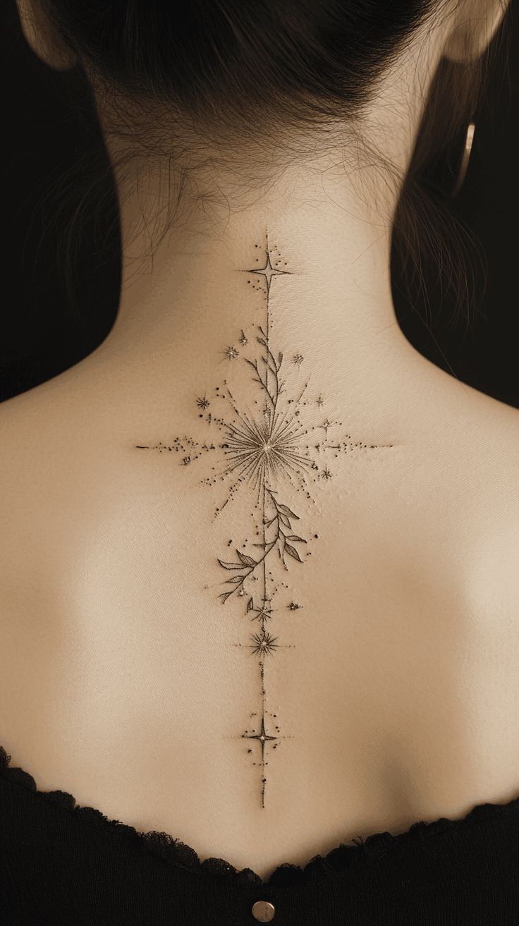 Elegant Minimalist Neck Tattoo Design