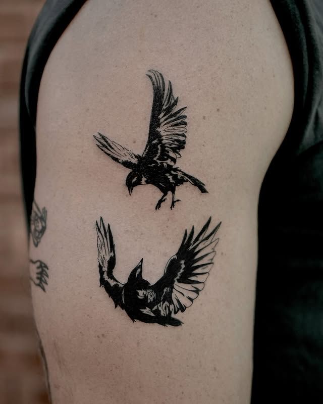 Majestic Medieval Crow Tattoo