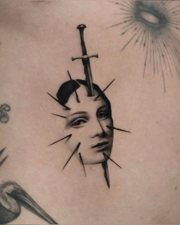 Unsettling Tattoos, Dark Surrealism Art Tattoo, Surreal Back Tattoo, Dark Surrealism Tattoo, Dadaismo Arte, Dark Surrealism Tattoo Design, Medieval Realism Tattoo, Surrealism Tattoos, Surrealist Tattoo