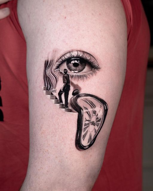 Surreal Dali Clock Tattoo for the Artistic Soul