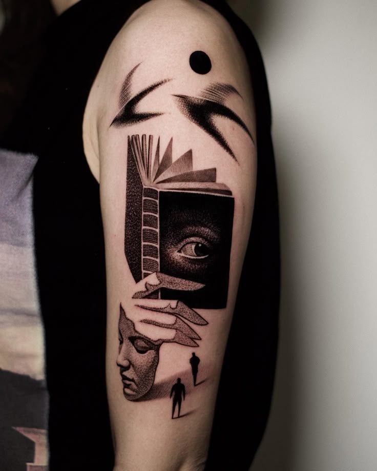Imaginative Abstract Book Tattoo