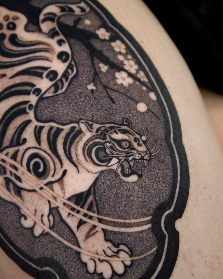 Fierce Japanese Tiger Tattoo