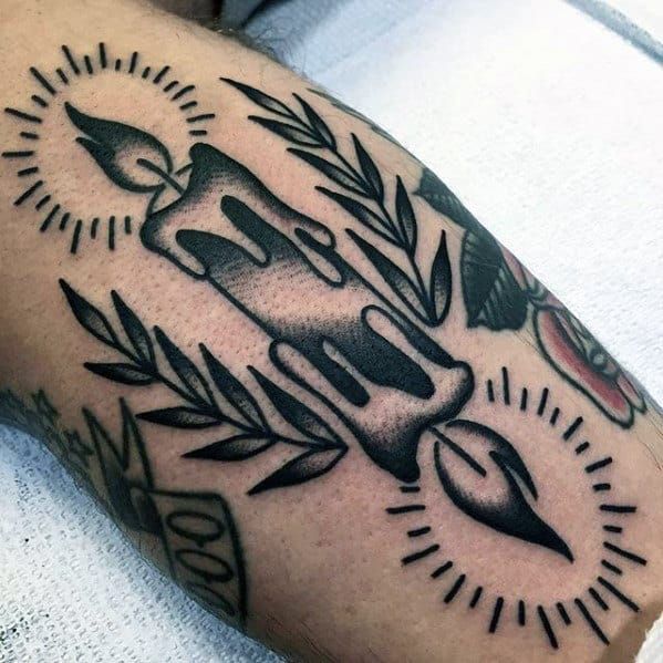 Illuminate Your Skin with a Traditional Candle Tattoo
