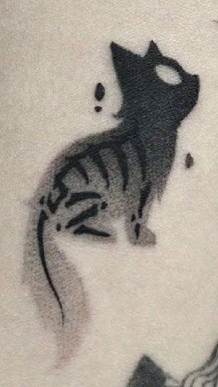 Minimalist Cat Tattoo