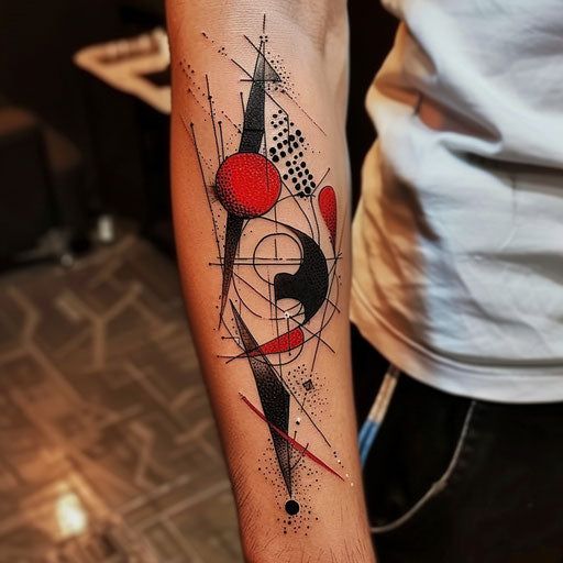 Dynamic Abstract Trash Polka Tattoo
