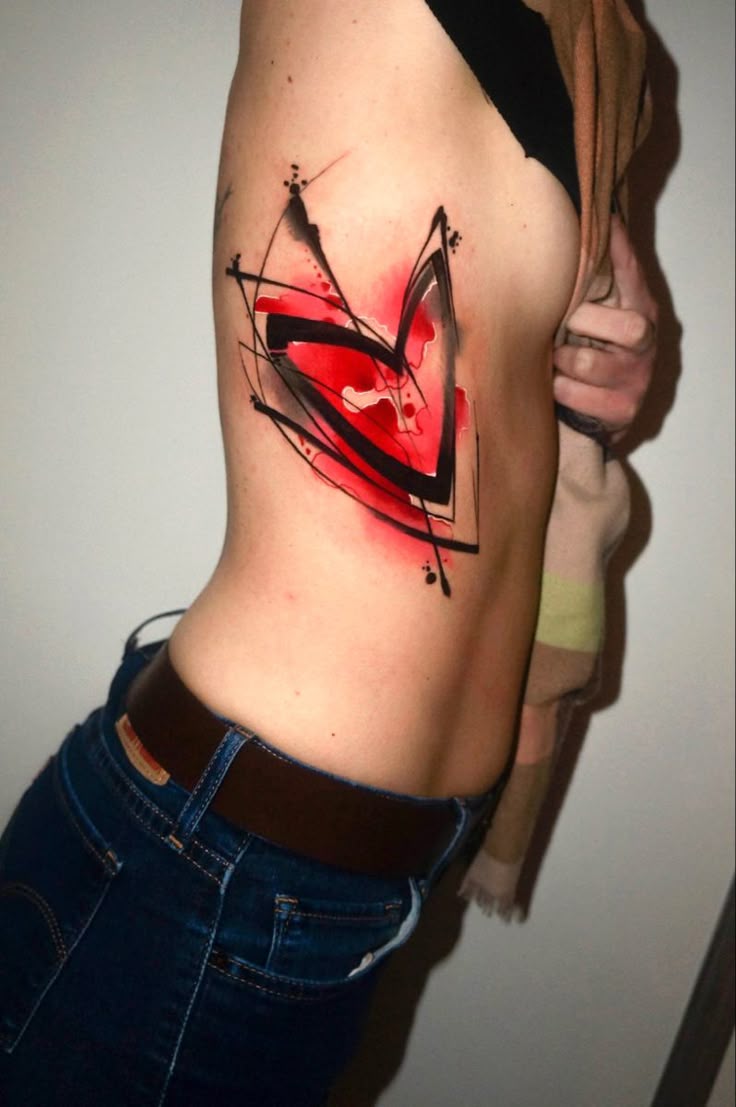 Abstract Heart Watercolor Tattoo