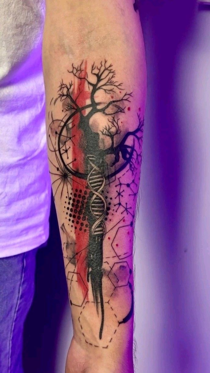 Abstract Trash Polka Tattoo Design