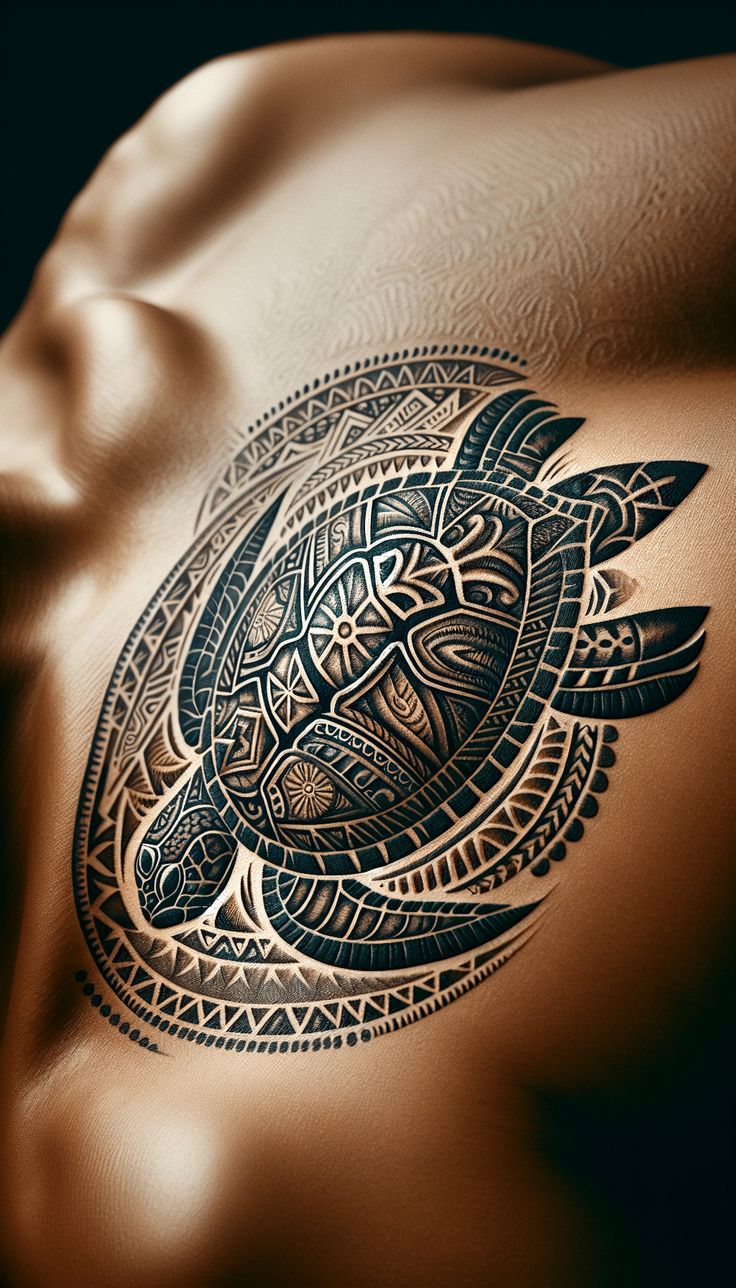 Embrace Nature with a Stunning Tribal Turtle Tattoo