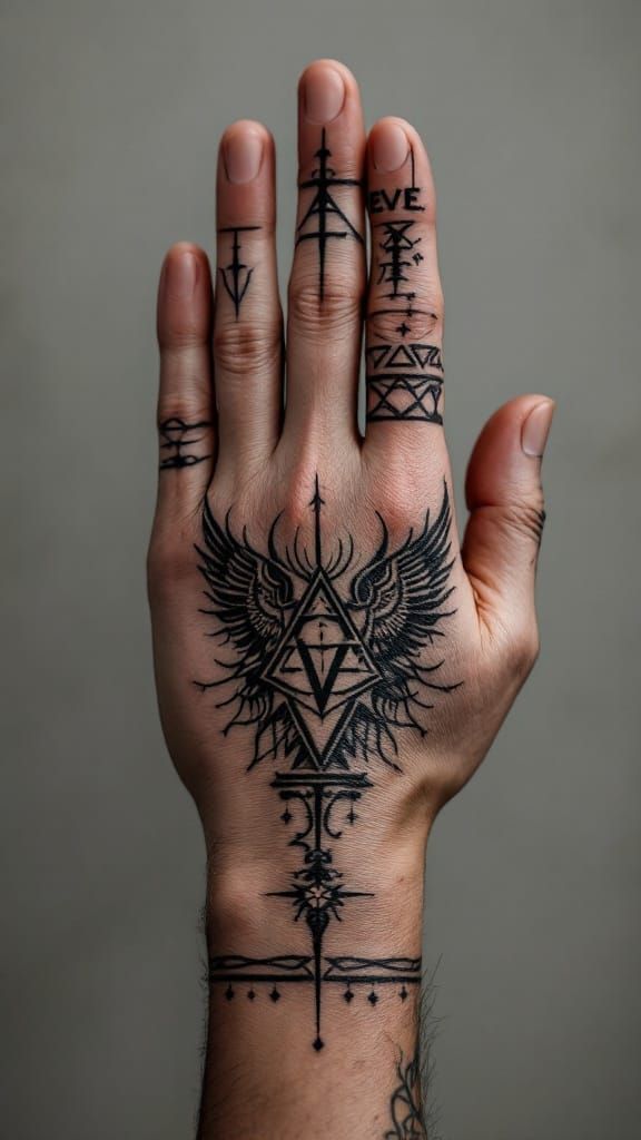 Intricate Blackwork Hand Tattoo Ideas