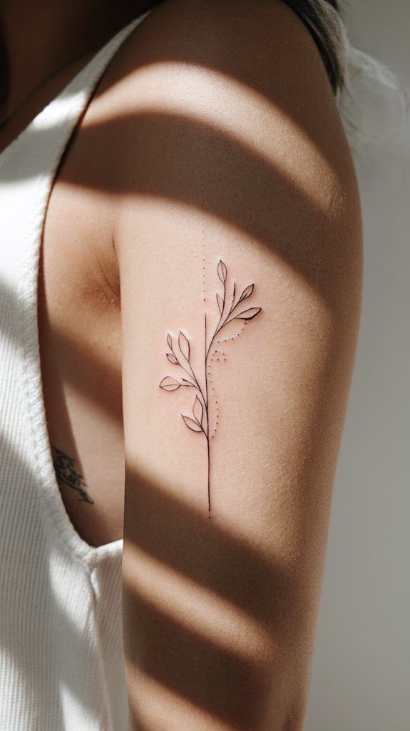 Elegant Minimalist Floral Arm Tattoo