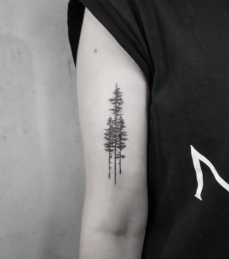 Minimalist Pine Tree Tattoo for Nature Lovers