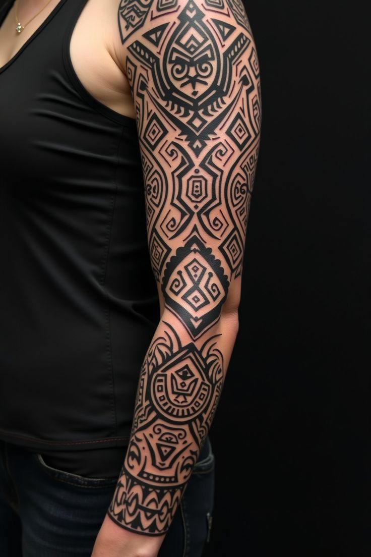 Kraftvolle Tribal Tattoos für den Arm