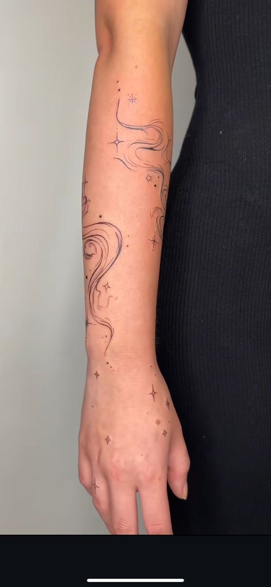Whimsical Sparkle Sleeve Tattoo
