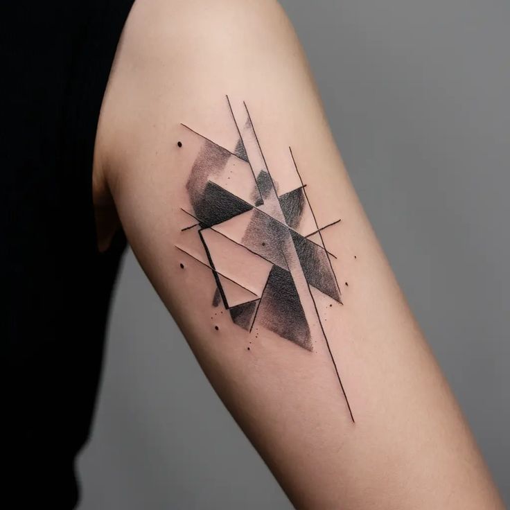 Stunning Geometric Upper Arm Tattoo Design