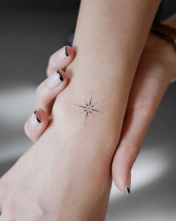 Delicate Star Fineline Wrist Tattoo