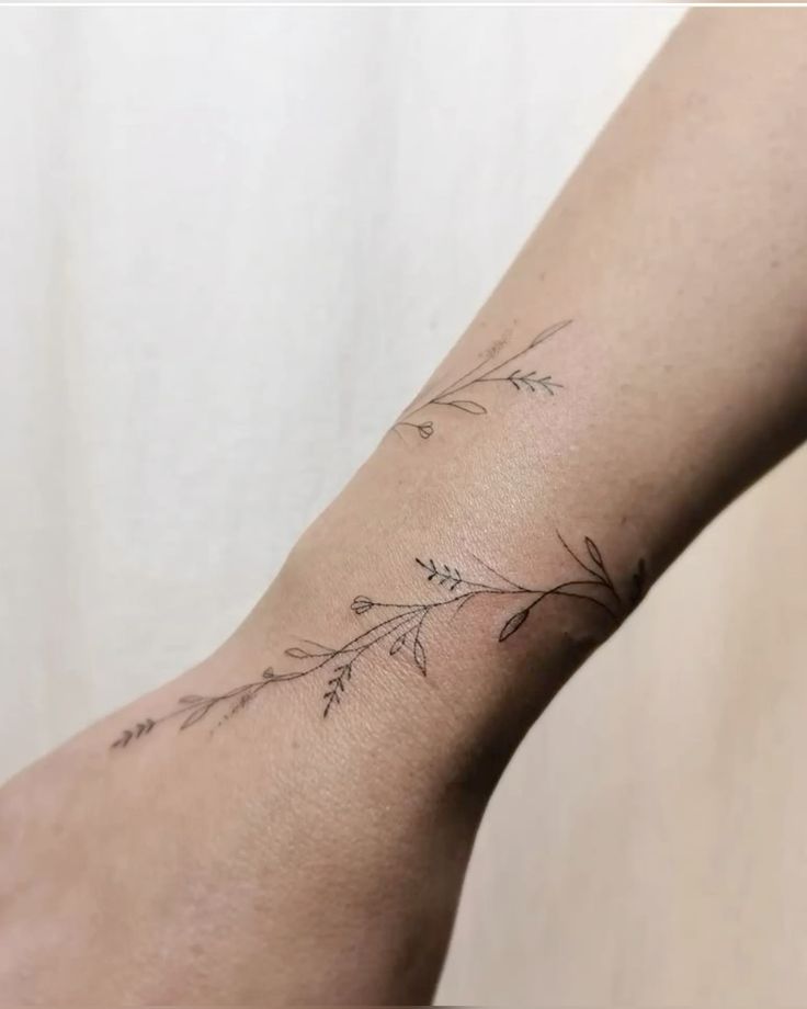 Delicate Floral Minimalist Wrist Tattoo